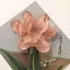 Estilo K de Hada Super Elegante Borde Quemado Seda Brillante Gardenia DIY Red para el Cabello Accesorios Corsage Tocado Collar Accesorios de Flores para Mujer