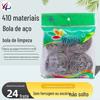 Wanjia bola de aço 4 um pacote de escova de bola de arame para lavar louça panela escova de arame bola de limpeza de aço inoxidável doméstico não solta fiapos