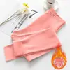 Pantalones largos de terciopelo de doble cara para mujer, otoño e invierno, forro polar, engrosados, corte ajustado, pantalones de lana, ropa interior, pantalones cálidos