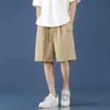Shorts da Moda de Seda Gelada de Secagem Rápida para Homens Verão 2024 Nova Roupa Externa Fina Esportiva para Corrida Casual Calça de Cinco Pontos para Homens