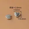 Accesorios de Plata Imitación del Tíbet con Agujero Pasante DIY Vintage Espaciadores con Forma de Corazón Estampados por Ambos Lados Pulsera Collar con Forma de Corazón Plata Tailandesa de Imitación