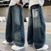 Pantalones elegantes y geniales para niños, perfectos para primavera y otoño, nueva colección 2026, pantalones vaqueros de otoño para niños, pantalones de pierna recta para niños mayores
