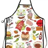 E-commerce transfronterizo caliente barbacoa divertida estampado impermeable simple cuello colgante alto valor de color delantal estampado de letras