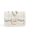 Bolso de Moda para Mujer 2022 Primavera y Otoño Nuevo Suave Lujo Ligero Estilo Chanel Bolso de Cadena de Lana Bolso Cruzado al Hombro para Mujer