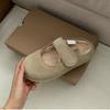 [en stock] Piel Genuina Lana de Cordero Mao Mao Zapatos de Algodón para Mujer Invierno Forro Polar Planos Lindos Zapatos Mary Jane