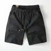 Shorts Masculino de Verão Finos de Secagem Rápida Tendência Elástico para Uso Externo Pernas Retas Cor Sólida Resistente a Amassados Cintura Elástica Calças Capris Casuais