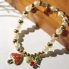Pulseras de Cuentas Transfronterizas Europeas y Americanas Más Vendidas, Fruta, Cereza, Fresa, Amor, Insecto, Pulseras de Perla Chapadas en Oro, Accesorios para la Mano