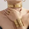 Collar Mido Duo de Acero Inoxidable Envuelto en Alambre, Estilo Punk Europeo y Americano, Pulsera Abierta Personalizada en Forma de C, Joyería de Doble Propósito