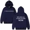 Moletom Charlie Kirk Liberdade Masculino e Feminino Homenagem aos Heróis Americanos Blusa Movimento Patriótico