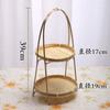 Cesta para Infusiones de Té Estilo Retro Hecha de Bambú con Forma Redonda para Té, Bocadillos, Fruta y Pasteles, Cesta Pequeña de Bambú Multicapa