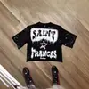 Ropa de Moda Street Y2K Americana Camiseta de Manga Larga con Estampado de Letras Diseño Personalizado Top Holgado para Hombre y Mujer