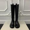 Versión de Piel de Vaca ~ Botas de Caballero de Cuero de Cañón Ancho Coreanas para Mujer de Piernas Gruesas Botas de Cañón Alto