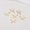 Pendente de wafer de cobre plano com areia flash dupla face em ouro 14K que retém a cor, acessórios para pulseira e brincos DIY, pingente de coração de pêssego