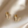 Aretes de Mariposa con Aguja de Plata 925 para Mujer Aretes Pequeños Minimalistas de Personalidad con Clips para Oreja Modernos Estilo Popular
