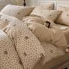 Set de cama de cuatro piezas de algodón 100% puro de dibujos animados para todas las estaciones, sábanas, funda de edredón, sábanas ajustables, juego de cama de tres piezas para dormitorio 4