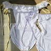 2024 Novo Estilo Tomara-que-caia Fungo Borda Voadora Vento Puro Desejo Peito Pequeno Peça Única de Luxo Roupa de Banho para Fonte Termal Roupa de Banho Feminina