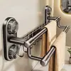 Porta Toallas de Baño de Doble Barra con Ventosa Fuerte Montado en la Pared con Ganchos Barra Colgante para Secar Toalla de Inodoro Toalla de Baño Hogareño