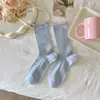 Meias estilo miu estilo ballet malha legal franzidas meias femininas algodão puro cano médio primavera e verão estilo fino meias longas ins femininas