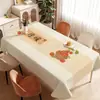 Toalha de Mesa com Tema de Caqui Impermeável à Prova de Óleo Resistente ao Calor Lavável Retangular Isolante Térmico Jogo Americano Pvc Toalha de Mesa para Café