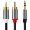 [Alta Qualidade] Cabo de Áudio 1/2 3,5mm para Plug Duplo RCA Conexão de Celular Conexão de Áudio Cabo para Subwoofer