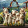 2026 Nueva Serie Transfronteriza de Cordero Estampado Digital Bolso Tote Acolchado de Hombro de Moda