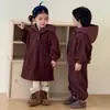 Conjunto de sudadera de forro polar para niños, con forro de forro polar, nuevo estilo otoño e invierno 2026, vestido para bebé niña, atuendos a juego para hermanos