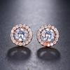 Brincos de Zircônia de Disco Pequeno Modernos, Elegantes e Personalizados para Mulheres, Fornecimento de Comércio Exterior Transfronteiriço, Acessórios para Usar em Festas de Fim de Ano