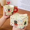 Caneca de cerâmica de desenho animado para drop-shipping, caneca de café de alta estética, presente prático para recém-casados e inauguração de casa, copo de água para eventos corporativos