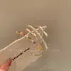 Pulsera de Zirconia con Lazo Flash Ambiental para Mujer de Lujo Ligero Nicho de Gama Alta Doble Capa Apilada Pulsera Abierta