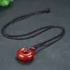 Colgante original de cinabrio, estilo corazón de cinabrio dorado púrpura, colgante con cierre de princesa, para hombres con Guanyin, para mujeres con Buda, amuleto de año de nacimiento