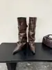 European and American style detachable wide-calf slimming pointed-toe chunky heel long boots in white, black, and dark brown for adult women, Korean version
