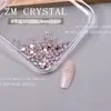 K9 Nuevos Diamantes de Imitación Redondos Rosa Claro Planos Ultra Brillantes para Uñas, Diamantes de Imitación Triturados, Rellenos de Diamantes de Imitación, Pegatinas de Uñas Rosa Claro de 33 Cortes, Decoraciones de Diamantes de Imitación