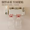 Estante para cepillos de dientes Estante de almacenamiento Colgante para inodoro Estante para pasta de dientes Orificio para vaso para enjuague bucal Soporte para dientes sin agujeros Montado en la pared Cepillado