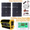 Panel solar 50W portátil almacenamiento de energía para exteriores sistema solar set inversor 3000W controlador