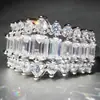 Anillo de fuente transfronteriza alta calidad Europa y Estados Unidos Chapado en platino Anillo de diamante Moda Boda Joyería para Novia r7867