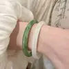 Pulsera 'Manantial Desconocido' Estilo Xiaohongshu, Accesorio Grueso de Vidrio Estilo Vintage, Pulsera de Concubina Imperial, Barra Redonda Regalo para Mejor Amiga