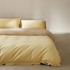 Conjunto de Quatro Peças Espesso Escovado de Algodão de Fibra Longa Micro Veludo Contagem 100, Roupa de Cama Simples de Algodão Quente para Outono e Inverno