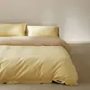 Juego de Cama de Cuatro Piezas de Algodón Puro Cepillado Espeso de Alta Gama, Hilo 60S, 100% Algodón, Ropa de Cama de Lujo Ligero, Funda de Edredón de Color Sólido