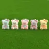 Lindo Colgante de Oso Flocado Tridimensional, Colgante de Mini Muñeca de Aspecto Caro, Colgante para Teléfono Móvil, Llavero, Colgante de Resina