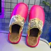 Chinelos de Algodão Masculinos de Inverno para Casa Indoor Femininos Impermeáveis de Couro PU Sapatos de Confinamento Antiderrapantes Quentes Chinelos de Couro para Casal