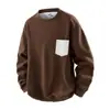 Moletom Casual Masculino Plus Size com Gola Redonda, Tamanho Extra Grande e Gordo, Solto, Preguiçoso e Versátil, Atacado de Comércio Exterior Transfronteiriço, Versão Coreana e Estilo de Hong Kong