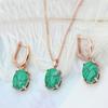 Meiyu Moda Transfronteriza Bohemia Retro Versátil Pendientes Colgantes y Collar Turquesa Set de Dos Piezas Turquesa para Mujer