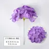 Hortênsia artificial de cabeça única no atacado para decoração de casamento, materiais de fundo e uso especial para vitrines de shoppings e paisagismo de parede de flores