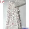 Material para vestido de noche bordado fondo grueso flor grande 3D malla transparente vestido aplique tela de encaje bordado