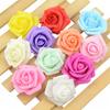 Flor artificial 7CM cabeza de flor rosa flor de espuma PE decoración de boda DIY guirnalda decoración de pastel producción de bola de flores