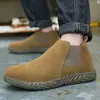 Zapatos de soldador ligeros anti-punción de Kevlar para soldadores, sin cordones, puntera de acero, modelo para todas las estaciones