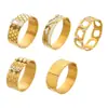 Pulsera con Cierre de Zirconia 5A para Rostro Ancho de Moda Europea y Americana, Set con Personalidad Exagerada, Joyería de Acero Inoxidable con Patrón de Panal