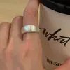 Anillo de plata esterlina S925 con diseño esmerilado y trefilado para mujer, con diseño minimalista y estilo moderno, personalizado y apilado.