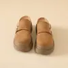 Medias Pantuflas Cerradas de Cuero Suave con Suela Gruesa para Mujer, Adecuadas para Usar al Aire Libre en Primavera y Verano, Nuevos Zapatos Versátiles sin Cordones Estilo Birkenstock, Talla Pequeña 33