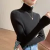 Ropa de Primera Línea Suéter de Cachemir para Mujer de Cuello Alto Sin Costuras Otoño e Invierno Nuevo Top Camiseta Base de Punto Versátil